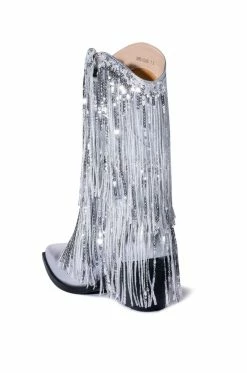 AZALEA WANG JOYFUL RING WESTERN BOOTIE IN SILVER -AZALEA WANG SHOP azalea wang joyful ring western bootie in silver silver 4 4