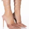 AZALEA WANG JUICY STILETTO PUMP WITH BLING IN NUDE -AZALEA WANG SHOP azalea wang juicy stiletto pump with bling in nude nude 1 1