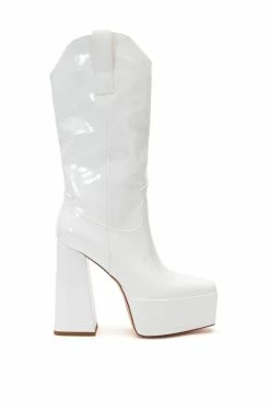 AZALEA WANG SHOP -AZALEA WANG SHOP azalea wang kacey chunky patent western boot in white white 2 2 c1