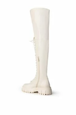AZALEA WANG KANE OVER THE KNEE FLATFORM BOOT IN BONE -AZALEA WANG SHOP azalea wang kane over the knee flatform boot in bone bone 4 4