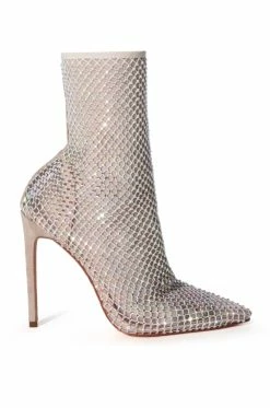 AZALEA WANG KATE BLING MESH BOOTIE IN NUDE -AZALEA WANG SHOP azalea wang kate bling mesh bootie in nude nude 2 2
