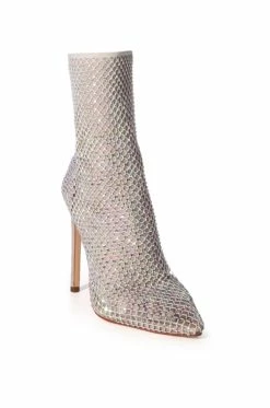 AZALEA WANG KATE BLING MESH BOOTIE IN NUDE -AZALEA WANG SHOP azalea wang kate bling mesh bootie in nude nude 3 3