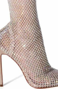 AZALEA WANG KATE BLING MESH BOOTIE IN NUDE -AZALEA WANG SHOP azalea wang kate bling mesh bootie in nude nude 5 5