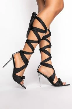 AZALEA WANG KEEP IT SIMPLE STILETTO SANDAL IN BLACK