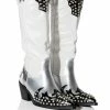 AZALEA WANG KNOX RHINESTONE EMBELLISHED WESTERN BOOT IN WHITE BLACK -AZALEA WANG SHOP azalea wang knox rhinestone embellished western boot in white black white black 1 1