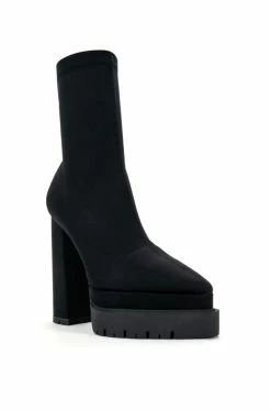 AZALEA WANG LEAH CHUNKY BOOTIE IN BLACK -AZALEA WANG SHOP azalea wang leah chunky bootie in black black 3 3