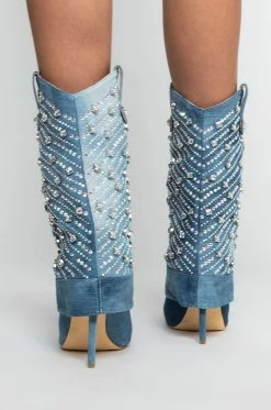 AZALEA WANG LEAVE IT ALL BEHIND STILETTO BOOTIE -AZALEA WANG SHOP azalea wang leave it all behind stiletto bootie denim 4