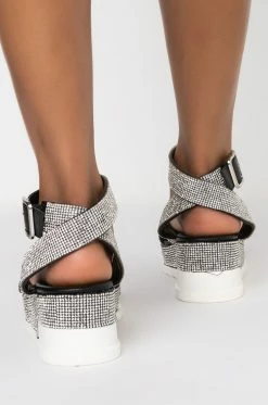 AZALEA WANG LET YOU KNOW YOU'RE MINE FLATFORM SANDAL IN BLACK -AZALEA WANG SHOP azalea wang let you know youre mine flatform sandal in black black 4