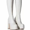 AZALEA WANG LET'S GO PARTY PU CHUNKY PLATFORM BOOT IN WHITE -AZALEA WANG SHOP azalea wang lets go party pu chunky platform boot in white white 1 1 c1