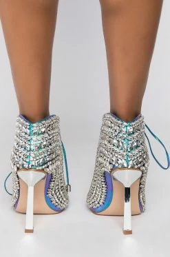 AZALEA WANG LIGHT IT UP STILETTO BOOTIE IN SILVER -AZALEA WANG SHOP azalea wang light it up stiletto bootie in silver silver 4 4