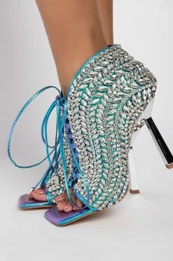 AZALEA WANG LIGHT IT UP STILETTO BOOTIE IN SILVER -AZALEA WANG SHOP azalea wang light it up stiletto bootie in silver silver 5 5