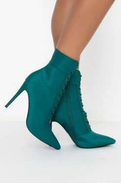 AZALEA WANG LIGHT ME UP STILETTO BOOTIE IN GREEN -AZALEA WANG SHOP azalea wang light me up stiletto bootie in green green 2 2