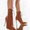 AZALEA WANG LIGHT ME UP STILETTO BOOTIE IN RUST -AZALEA WANG SHOP azalea wang light me up stiletto bootie in rust rust 1 1