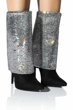 AZALEA WANG LIKE A MILLION BUCKS EMBELLISHED BOOTIE IN SILVER