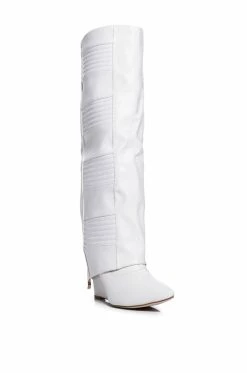 AZALEA WANG LIKE RAIN IN THE SUN WEDGE BOOT IN WHITE -AZALEA WANG SHOP azalea wang like rain in the sun wedge boot in white white 3 3