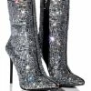 AZALEA WANG LIVELY RHINESTONE BOOTIE IN SILVER -AZALEA WANG SHOP azalea wang lively rhinestone bootie in silver silver 1 1