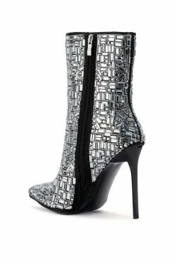 AZALEA WANG LIVELY RHINESTONE BOOTIE IN SILVER -AZALEA WANG SHOP azalea wang lively rhinestone bootie in silver silver 4 4