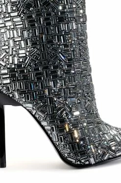 AZALEA WANG LIVELY RHINESTONE BOOTIE IN SILVER -AZALEA WANG SHOP azalea wang lively rhinestone bootie in silver silver 5 5