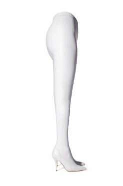 AZALEA WANG LOVE IS IN THE AIR SEXY STILETTO PANT BOOT IN WHITE PU -AZALEA WANG SHOP azalea wang love is in the air sexy stiletto pant boot in white pu white 4 4