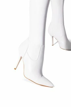 AZALEA WANG LOVE IS IN THE AIR SEXY STILETTO PANT BOOT IN WHITE PU -AZALEA WANG SHOP azalea wang love is in the air sexy stiletto pant boot in white pu white 6 6