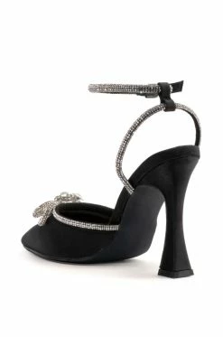 AZALEA WANG LOVER GIRL RHINESTONE BOW EMBELLISHED STILETTO PUMP IN BLACK -AZALEA WANG SHOP azalea wang lover girl rhinestone bow embellished stiletto pump in black black 4 4