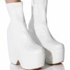 AZALEA WANG LOXLEY WEDGE BOOTIE IN WHITE -AZALEA WANG SHOP azalea wang loxley wedge bootie in white white 1 1