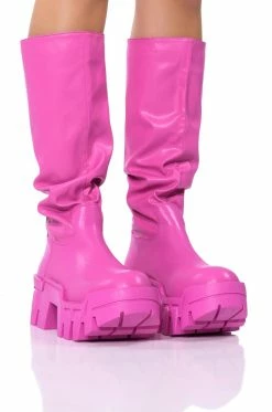 AZALEA WANG LYRICA FLATFORM BOOT IN PINK -AZALEA WANG SHOP azalea wang lyrica flatform boot in pink pink 1 1 c1