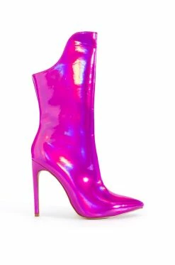 AZALEA WANG MAKE MY HEART SKIP A BEAT HOLOGRAPHIC STILETTO BOOTIE IN PINK 8 AZALEA WANG MAKE MY HEART SKIP A BEAT HOLOGRAPHIC STILETTO BOOTIE IN PINK -AZALEA WANG SHOP azalea wang make my heart skip a beat holographic stiletto bootie in pink pink 2 2
