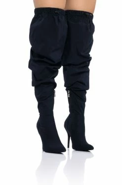 AZALEA WANG MANTIS BAGGY THIGH HIGH BOOT IN BLACK -AZALEA WANG SHOP azalea wang mantis baggy thigh high boot in black black 2 2 c1