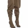 AZALEA WANG MANTIS BAGGY THIGH HIGH BOOT IN KHAKI -AZALEA WANG SHOP azalea wang mantis baggy thigh high boot in khaki khaki 1 1