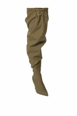 AZALEA WANG MANTIS BAGGY THIGH HIGH BOOT IN KHAKI -AZALEA WANG SHOP azalea wang mantis baggy thigh high boot in khaki khaki 3 3 c1 c1