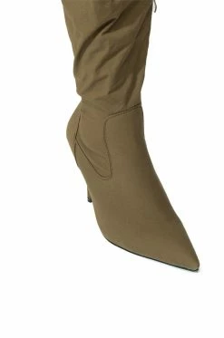 AZALEA WANG MANTIS BAGGY THIGH HIGH BOOT IN KHAKI -AZALEA WANG SHOP azalea wang mantis baggy thigh high boot in khaki khaki 5 5 c1