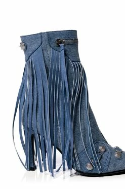 AZALEA WANG MARCELINA DENIM STILETTO BOOTIE -AZALEA WANG SHOP azalea wang marcelina denim stiletto bootie denim 5 5