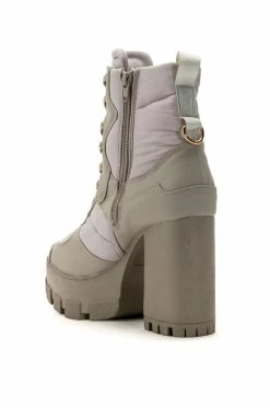 AZALEA WANG MARSALA LACE UP CHUNKY BOOTIE IN SAGE -AZALEA WANG SHOP azalea wang marsala lace up chunky bootie in sage sage 4 4