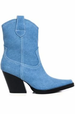 AZALEA WANG MATTY 2 IN 1 BOOT IN DENIM -AZALEA WANG SHOP azalea wang matty 2 in 1 boot in denim denim 3 3