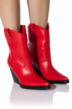 AZALEA WANG MATTY 2 IN 1 BOOT IN RED -AZALEA WANG SHOP azalea wang matty 2 in 1 boot in red red 2 2
