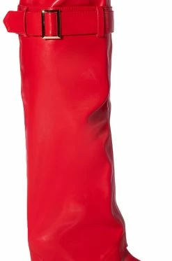 AZALEA WANG MATTY 2 IN 1 BOOT IN RED -AZALEA WANG SHOP azalea wang matty 2 in 1 boot in red red 7 7