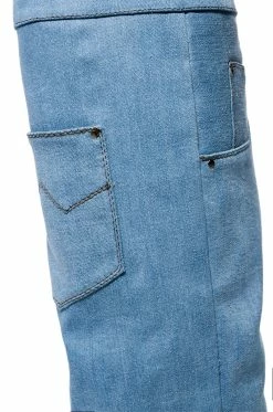 AZALEA WANG MELINA WEDGE BOOT IN DENIM -AZALEA WANG SHOP azalea wang melina wedge boot in denim denim 5 5 c1