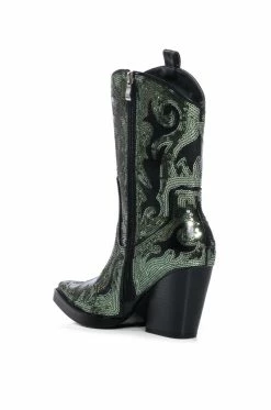 AZALEA WANG MERRIL SEQUIN WESTERN BOOTIE IN BLACK -AZALEA WANG SHOP azalea wang merril sequin western bootie in black black 4 4