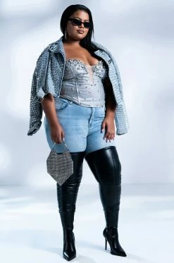 AZALEA WANG MILEY STILETTO STRETCH BOOT WITH 4 WAY STRETCH IN BLACK -AZALEA WANG SHOP azalea wang miley stiletto stretch boot in black black 15 15