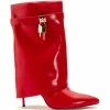 AZALEA WANG MINE FOLD OVER STILETTO BOOTIE IN RED -AZALEA WANG SHOP azalea wang mine fold over stiletto bootie in red red 2 2