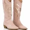 AZALEA WANG GENUINE LEATHER MOCO NUDE WESTERN BOOT