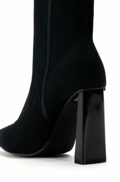AZALEA WANG MOSCATO NEOPRENE BOOTIE IN BLACK -AZALEA WANG SHOP azalea wang moscato neoprene bootie in black black 5 5