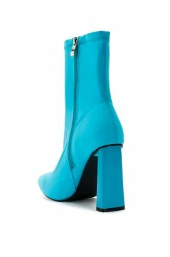 AZALEA WANG MOSCATO NEOPRENE BOOTIE IN BLUE -AZALEA WANG SHOP azalea wang moscato neoprene bootie in blue blue 4 4