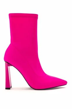 AZALEA WANG MOSCATO NEOPRENE BOOTIE IN PINK -AZALEA WANG SHOP azalea wang moscato neoprene bootie in pink pink 2 2
