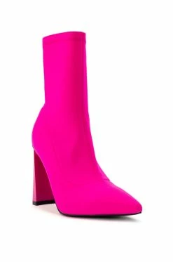AZALEA WANG MOSCATO NEOPRENE BOOTIE IN PINK -AZALEA WANG SHOP azalea wang moscato neoprene bootie in pink pink 3 3