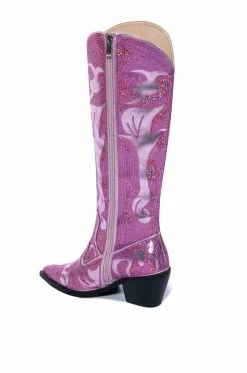 AZALEA WANG MY SWEETHEART SEQUIN EMBELLISHED BOOT IN PINK -AZALEA WANG SHOP azalea wang my sweetheart sequin embellished boot in pink pink 4 4 c1
