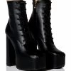 AZALEA WANG NAVEAH CHUNKY LACE UP BOOTIE IN BLACK -AZALEA WANG SHOP azalea wang naveah chunky lace up bootie in black black 1 1