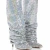 AZALEA WANG NEBULA SEQUIN EMBELLISHED BOOT IN SILVER -AZALEA WANG SHOP azalea wang nebula sequin embellished boot in silver silver 1 1