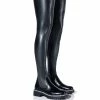 AZALEA WANG NEW RULES THIGH HIGH STRETCH BOOT WITH 4 WAY STRETCH IN BLACK -AZALEA WANG SHOP azalea wang new rules thigh high stretch boot in black black 1 1